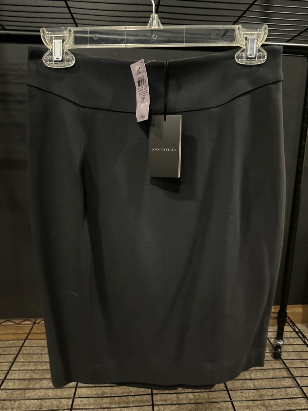 Ann Taylor Black Curved-Waist Pencil Skirt